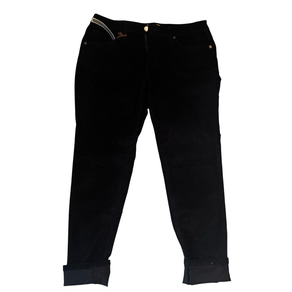 Corduroy Black Cuffed Pants